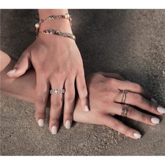 18K Gold Plated Cubic Double Cross Ring - Picture 4 of 7